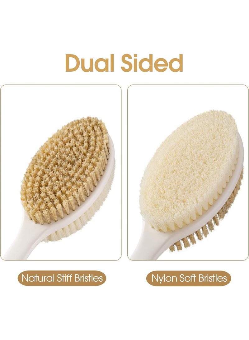 Scrubber Anti Slip for Shower,Brush Long Handle with Stiff and Soft Bristle,Body Exfoliator for Bath or Dry Brush. - Image 3